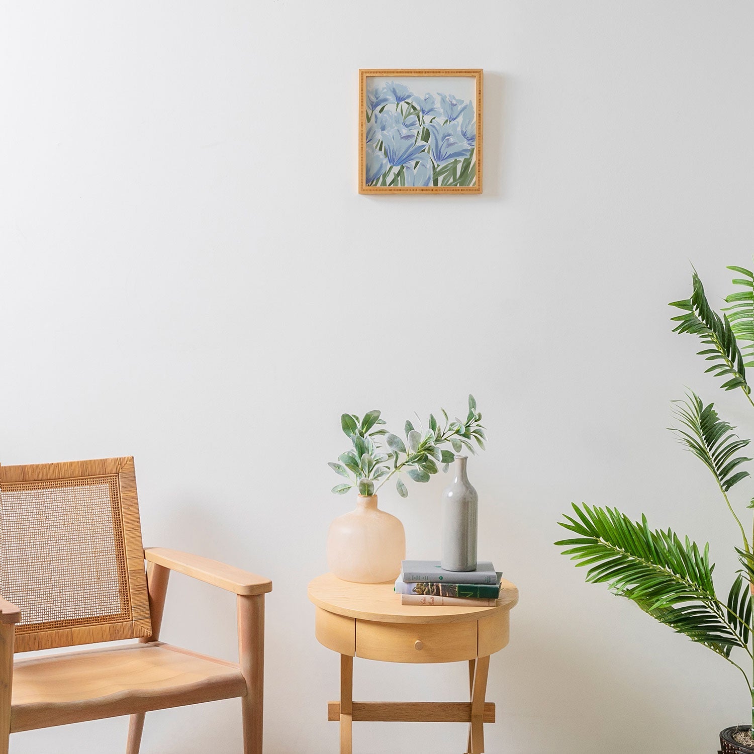 DENY Designs blue blooms Framed Wall Art