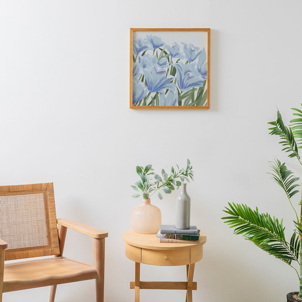 DENY Designs blue blooms Framed Wall Art