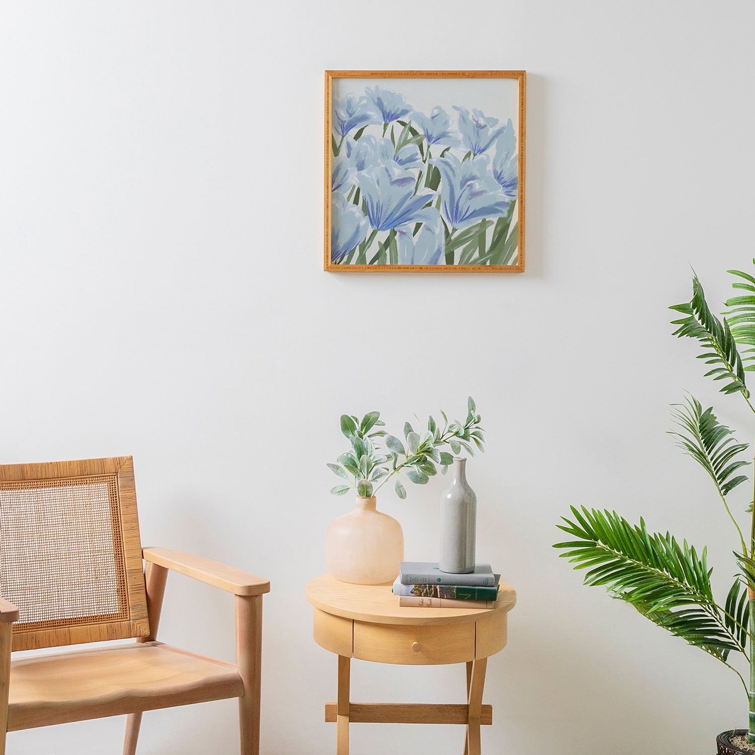 DENY Designs blue blooms Framed Wall Art