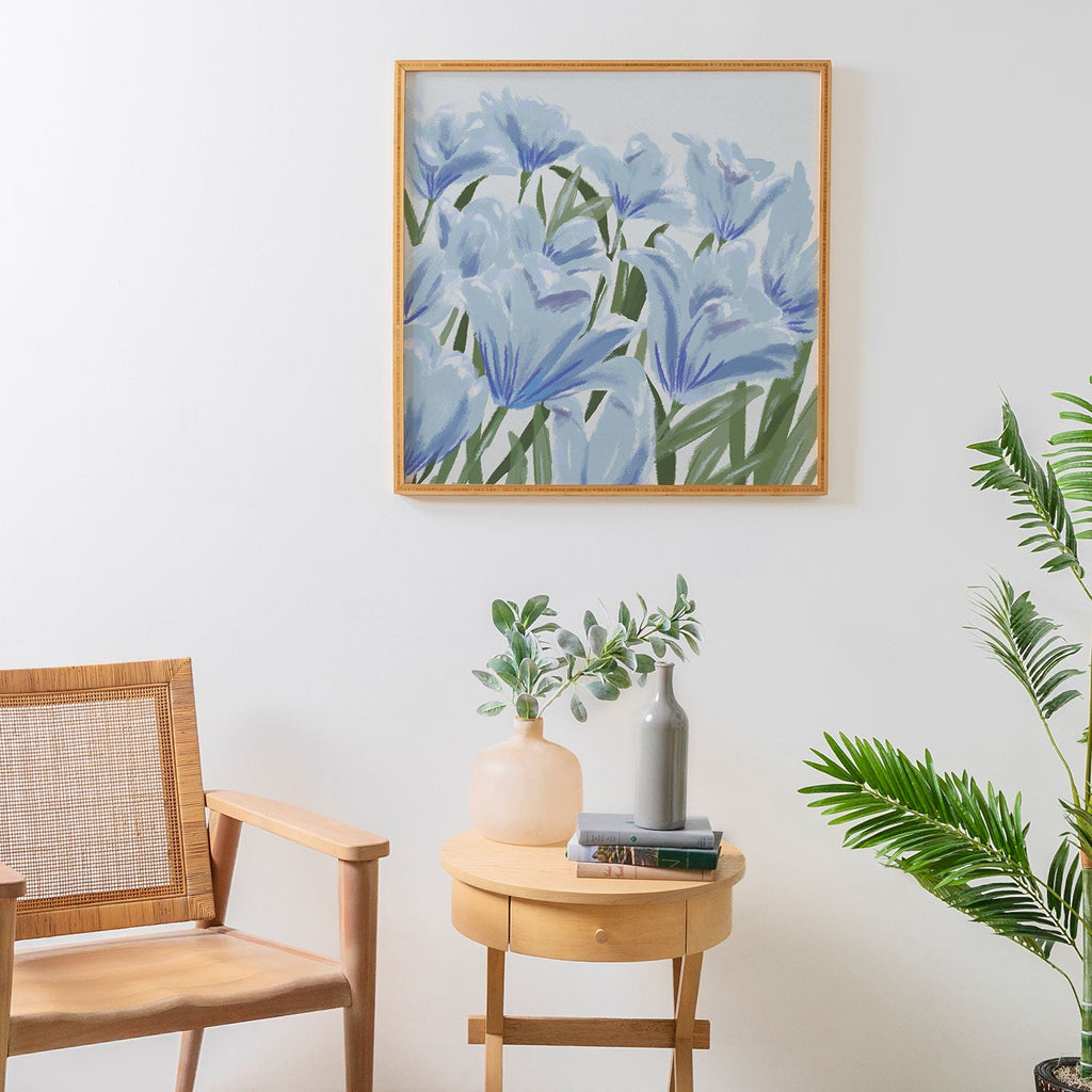 DENY Designs blue blooms Framed Wall Art