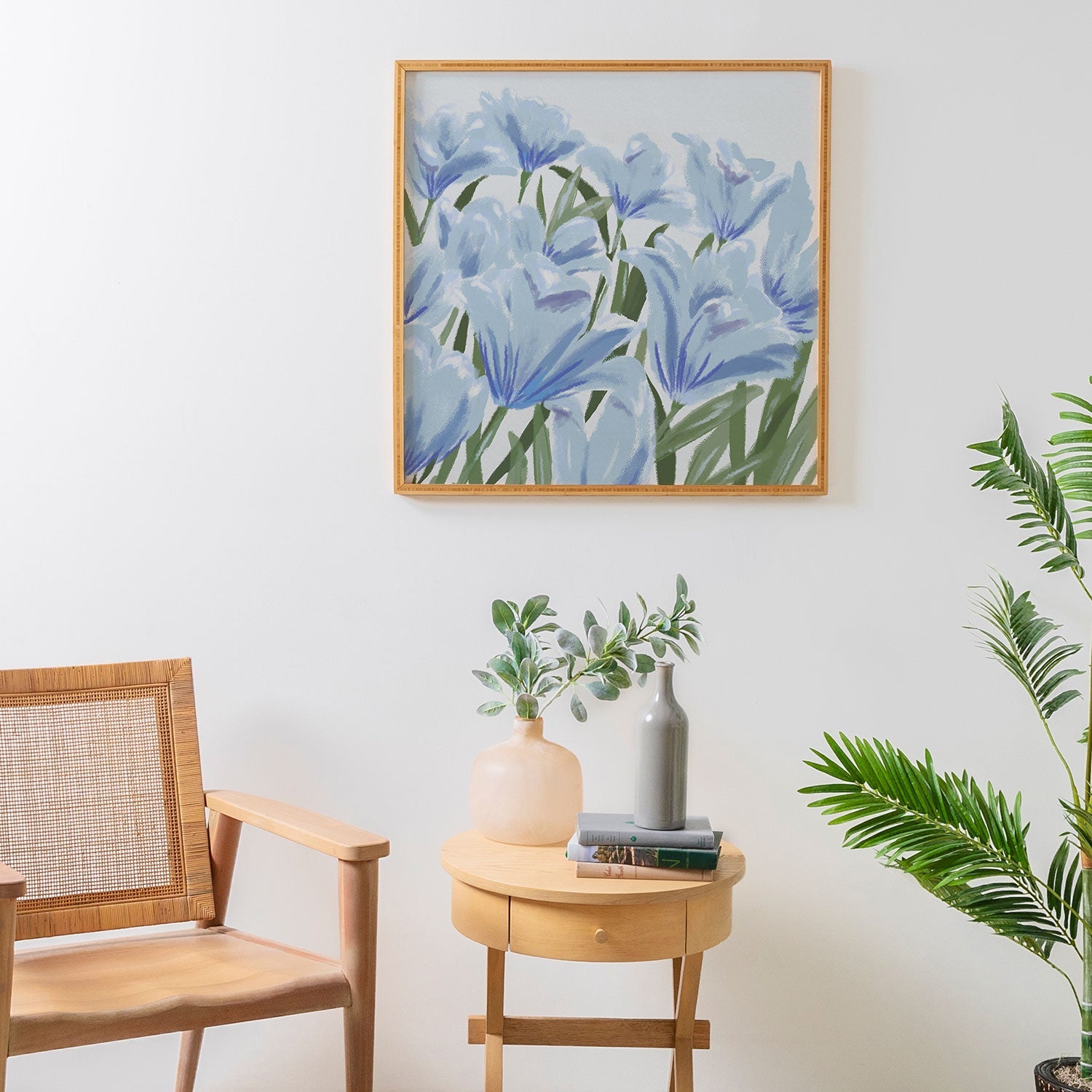 DENY Designs blue blooms Framed Wall Art