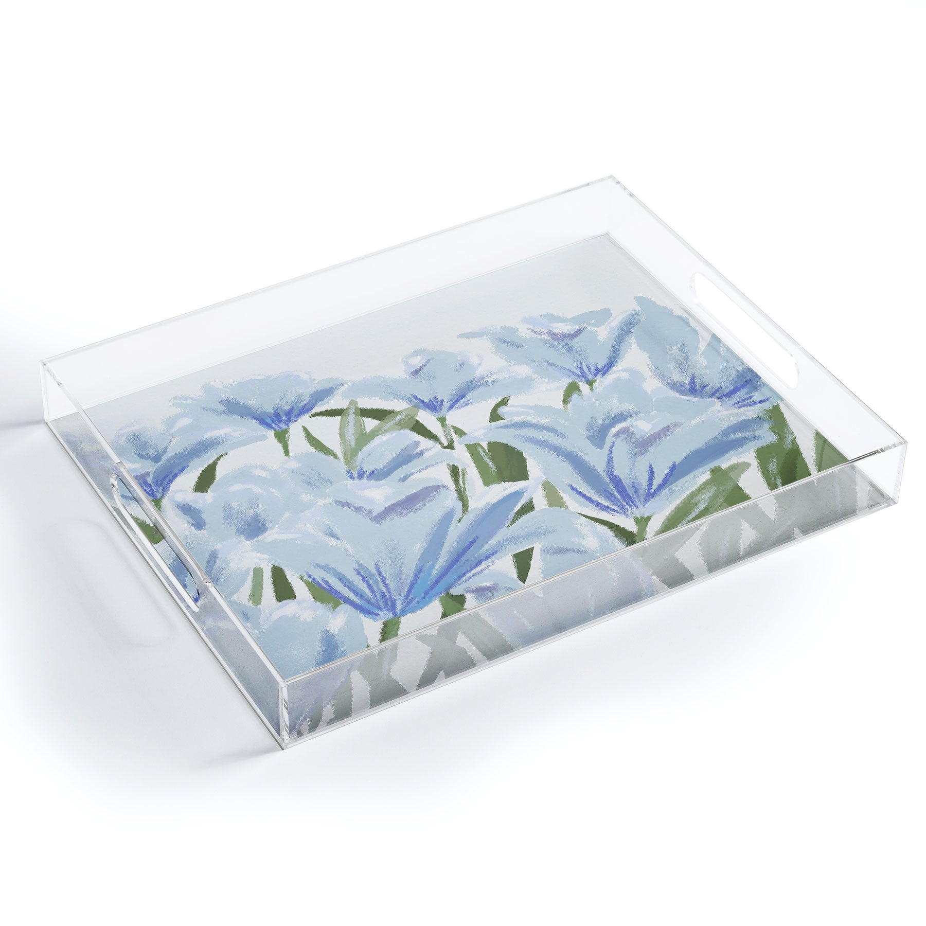 DENY Designs blue blooms Acrylic Tray