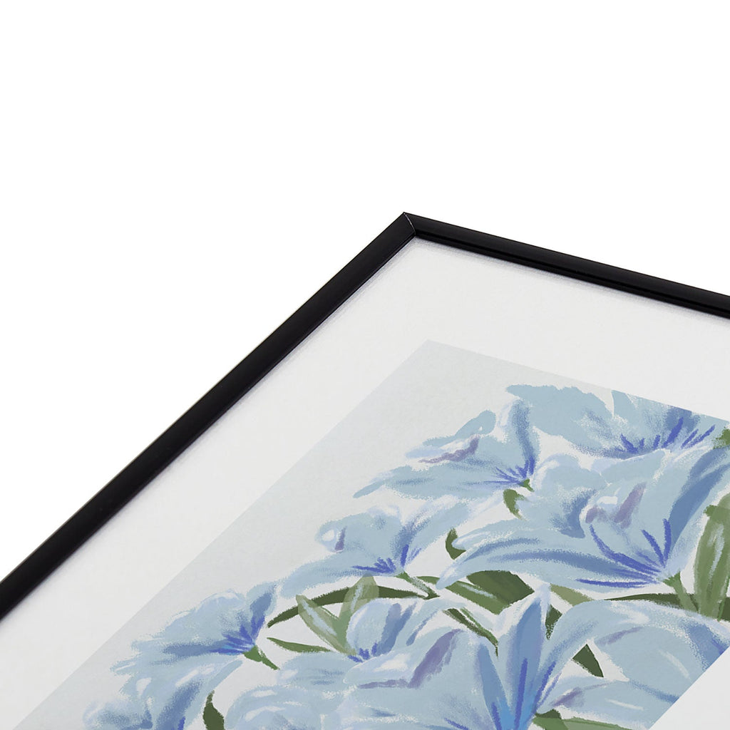 DENY Designs blue blooms Metal Framed Art Print