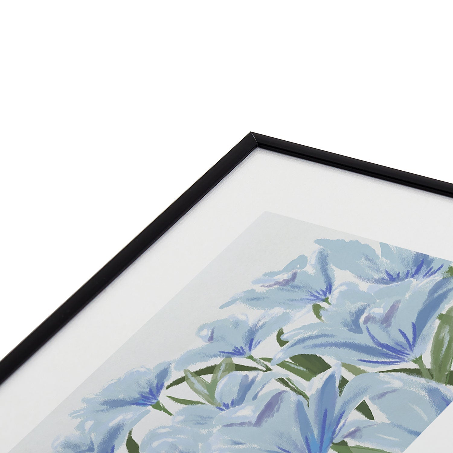 DENY Designs blue blooms Metal Framed Art Print