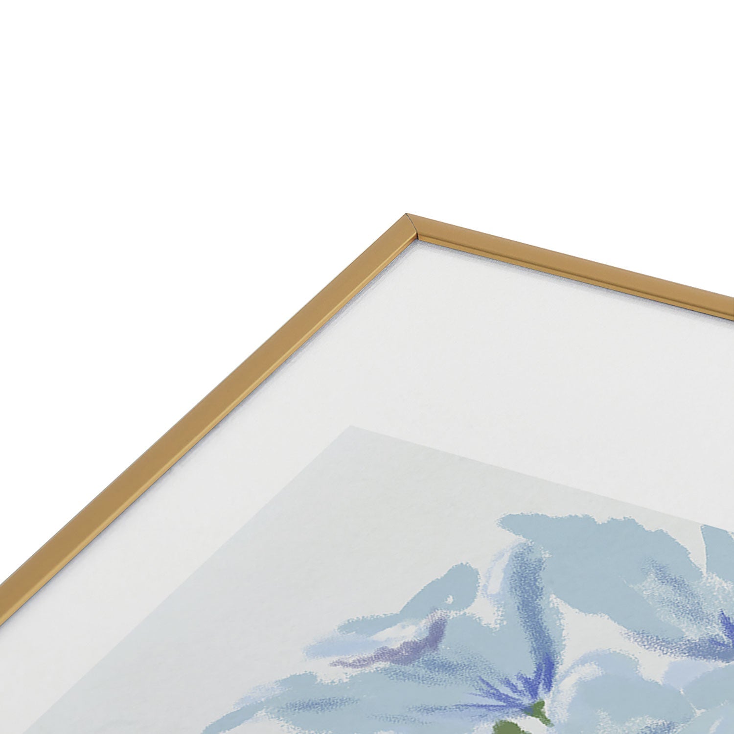 DENY Designs blue blooms Metal Framed Art Print