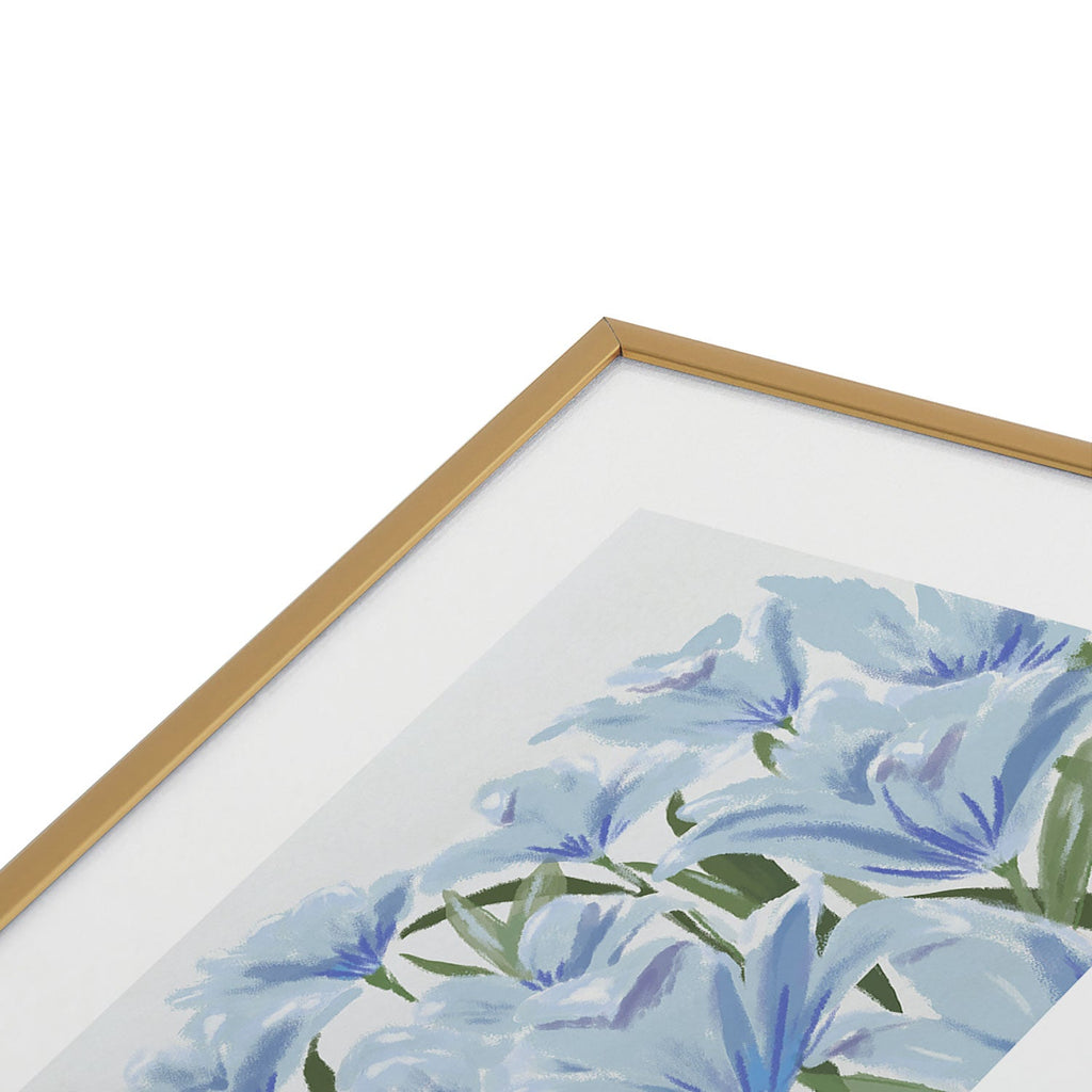 DENY Designs blue blooms Metal Framed Art Print