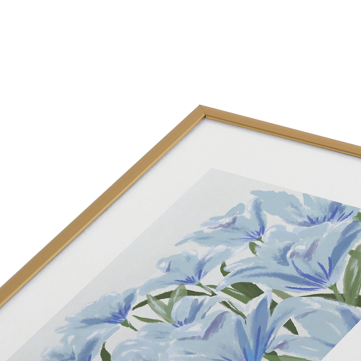 DENY Designs blue blooms Metal Framed Art Print
