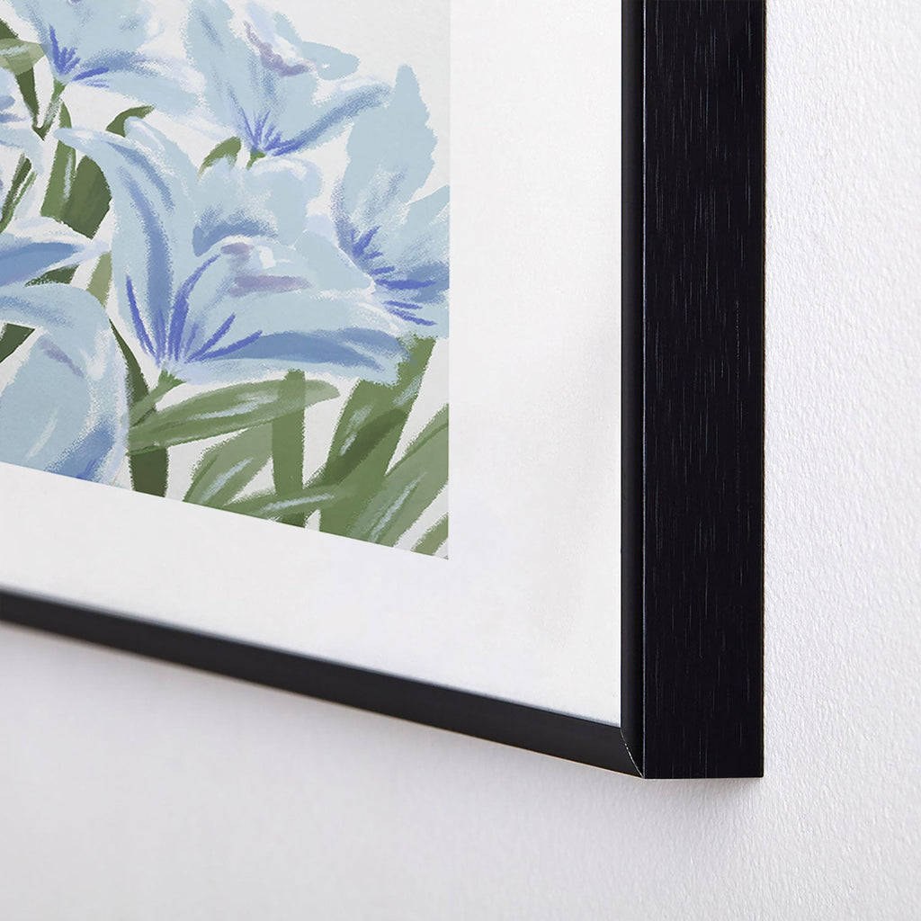 DENY Designs blue blooms Metal Framed Art Print