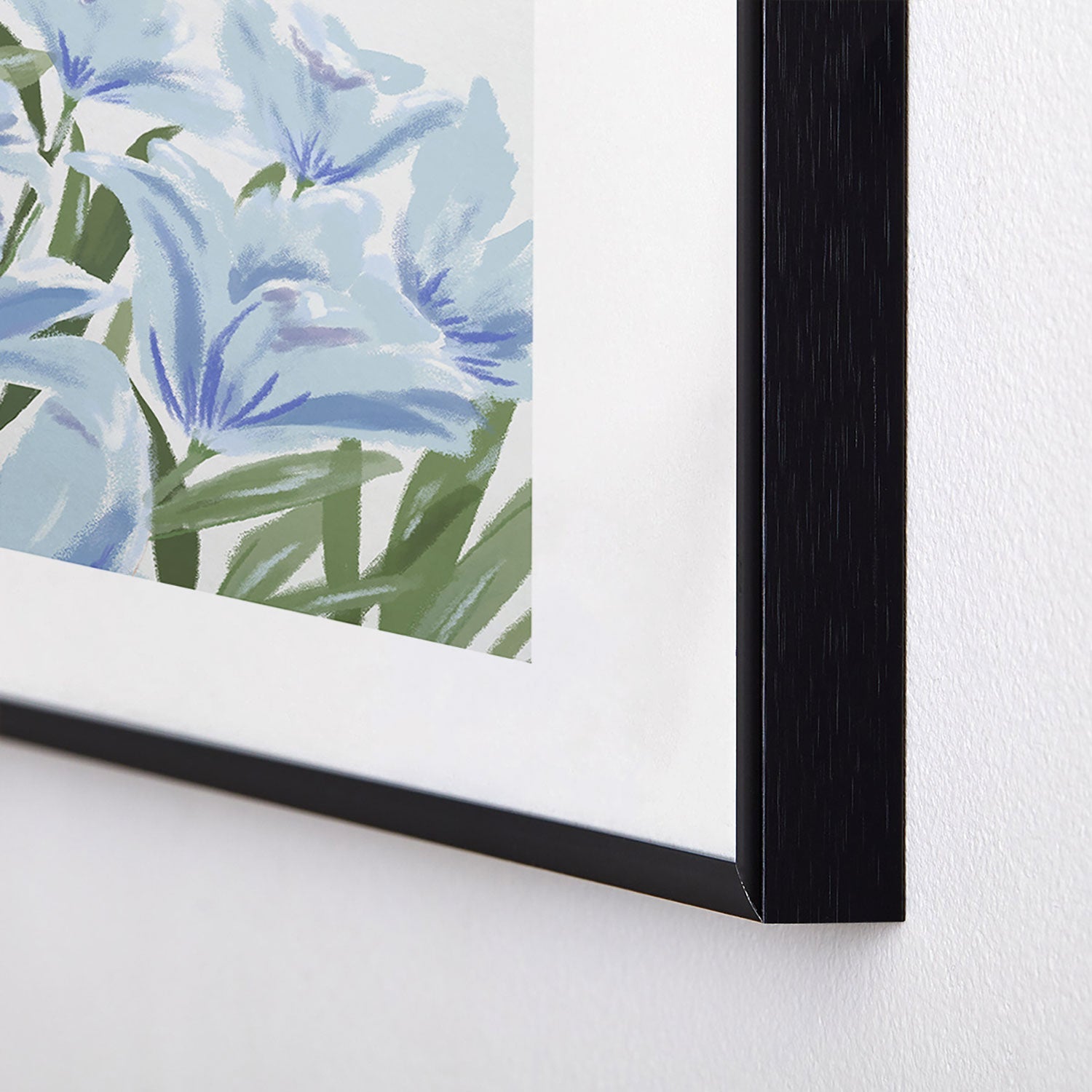 DENY Designs blue blooms Metal Framed Art Print