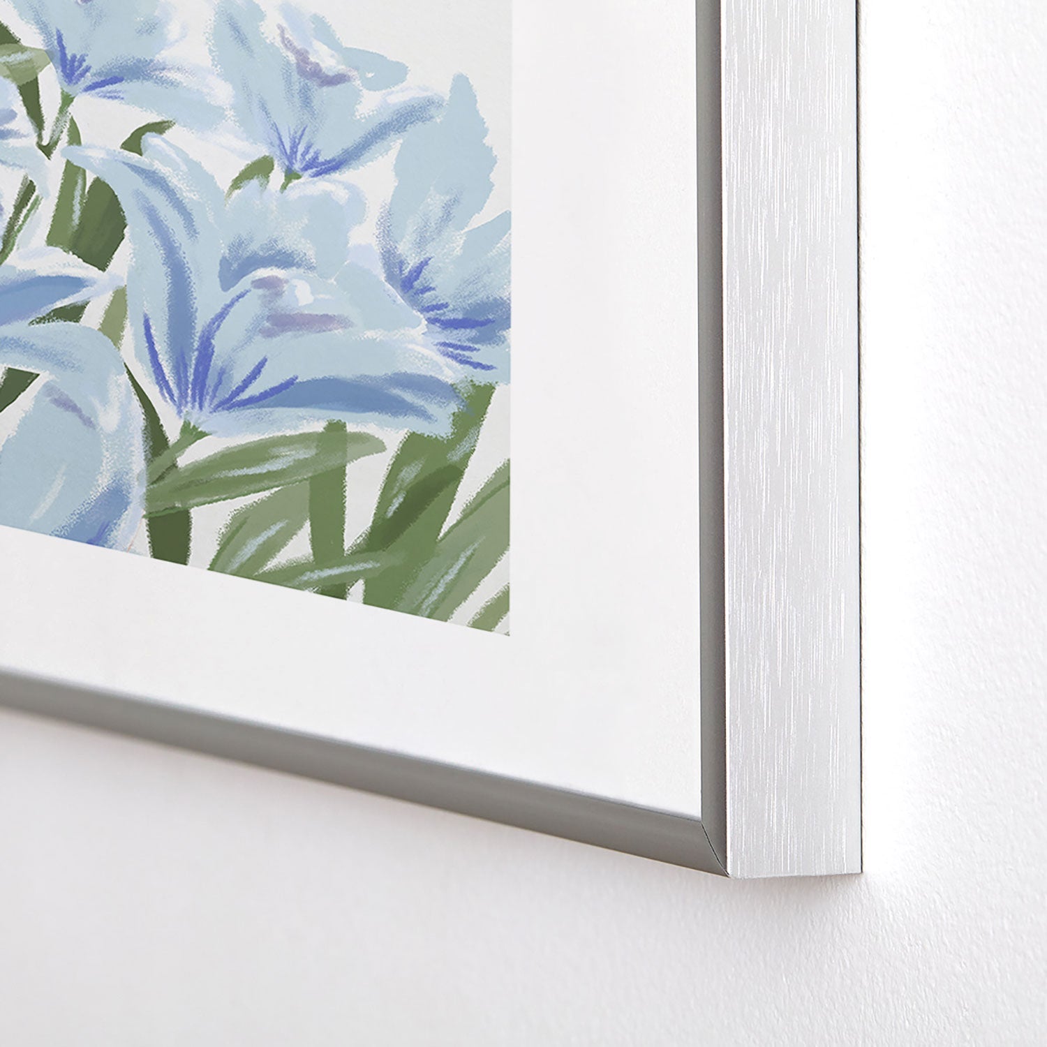 DENY Designs blue blooms Metal Framed Art Print