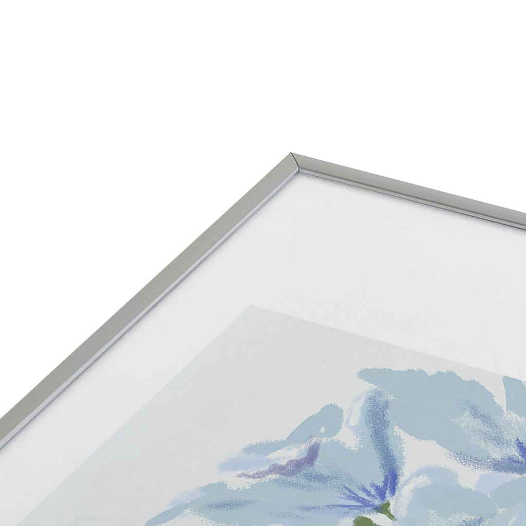 DENY Designs blue blooms Metal Framed Art Print