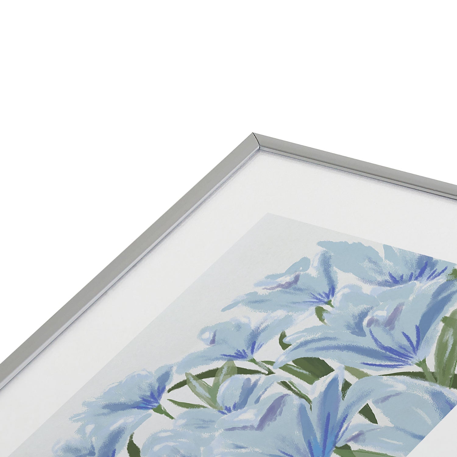 DENY Designs blue blooms Metal Framed Art Print