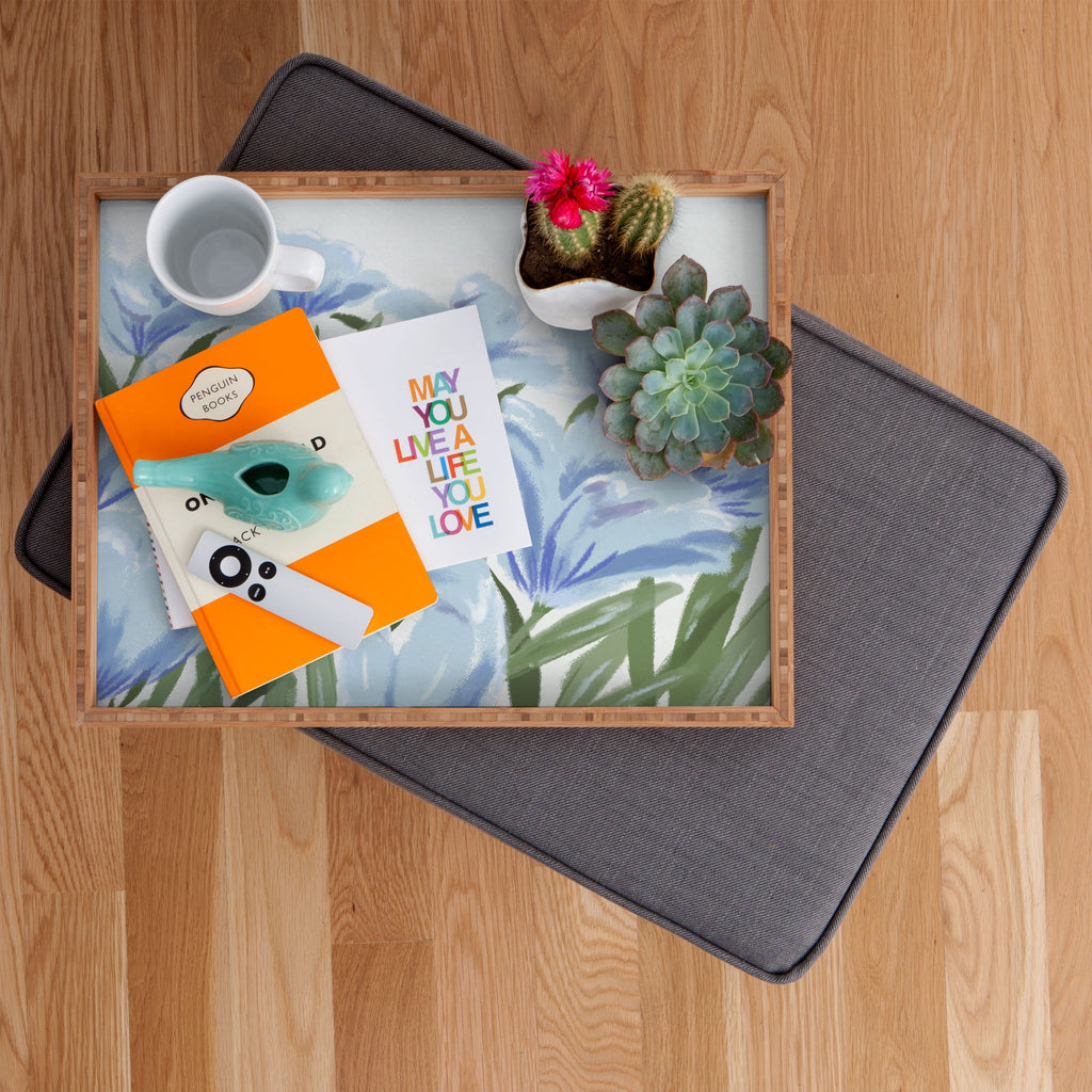 DENY Designs blue blooms Rectangular Tray