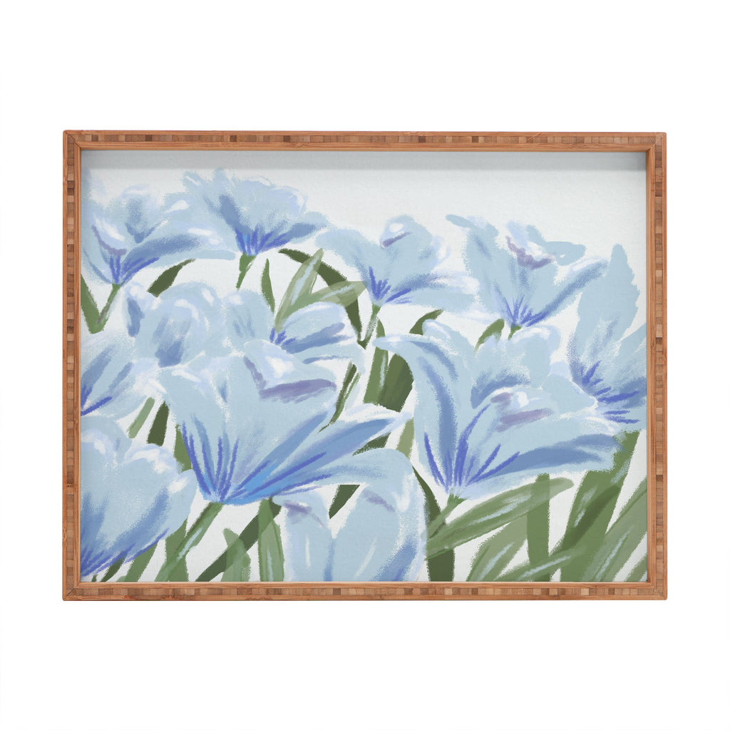 DENY Designs blue blooms Rectangular Tray