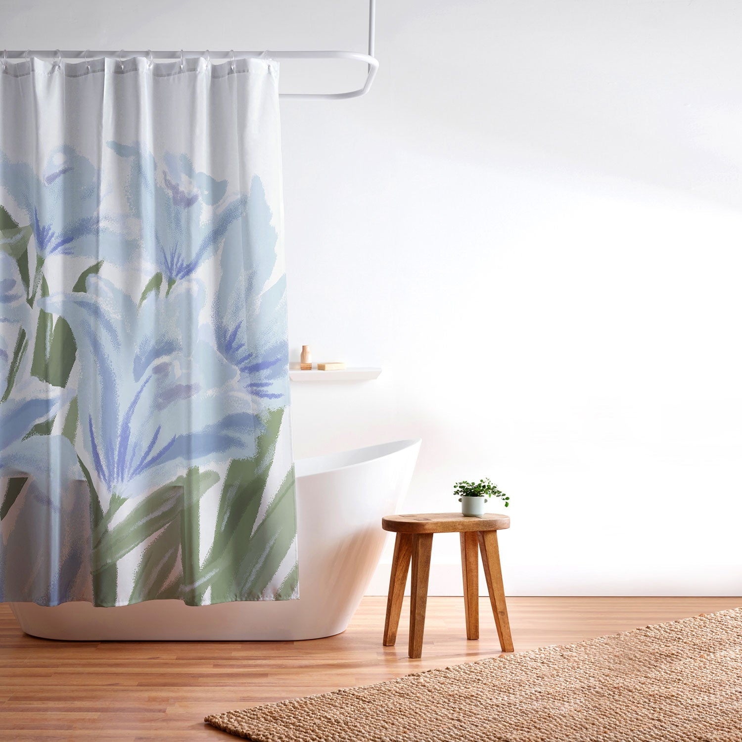 DENY Designs blue blooms Shower Curtain