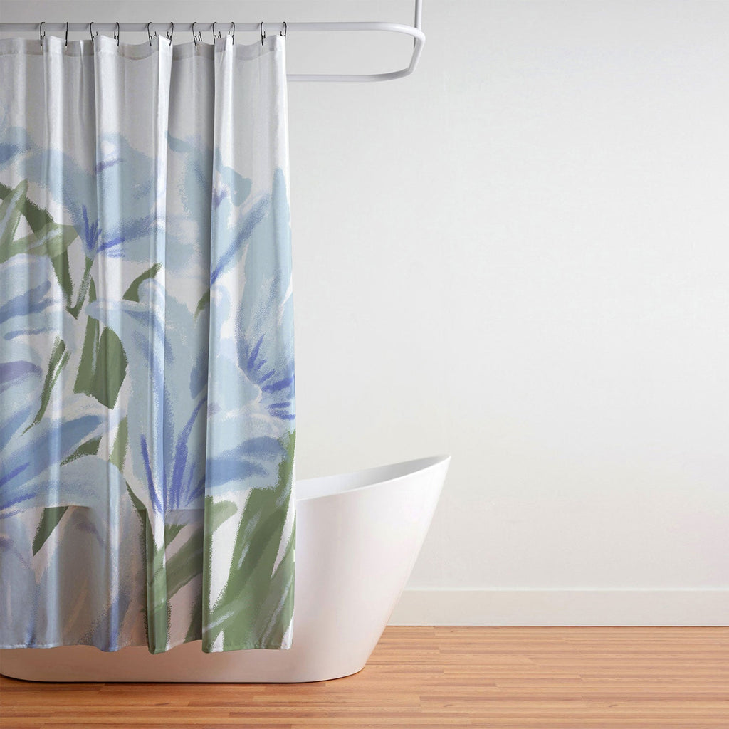 DENY Designs blue blooms Shower Curtain