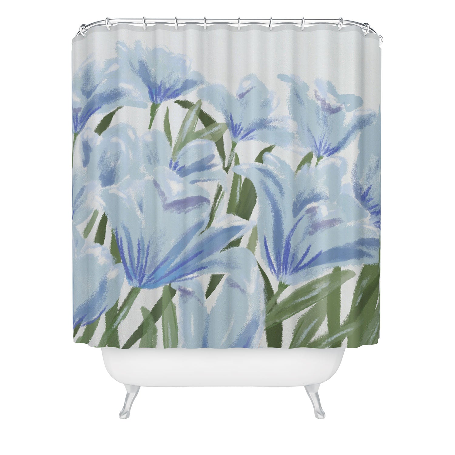 DENY Designs blue blooms Shower Curtain