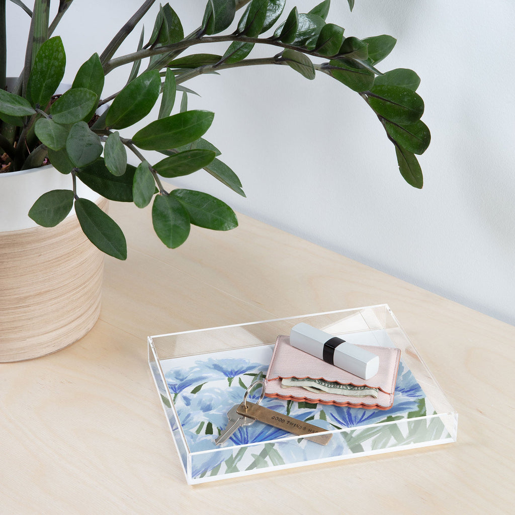 DENY Designs blue blooms Acrylic Tray