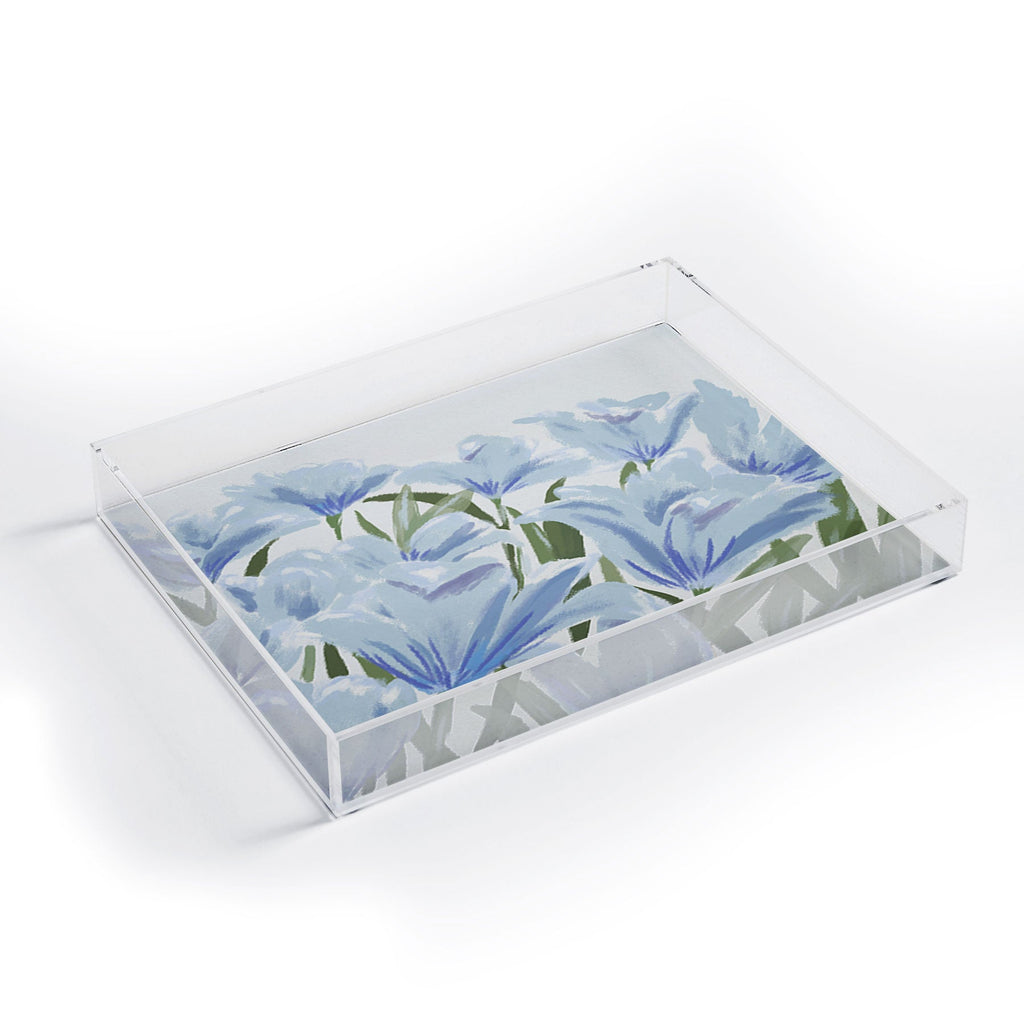 DENY Designs blue blooms Acrylic Tray