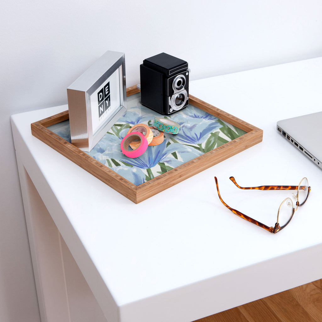DENY Designs blue blooms Square Tray