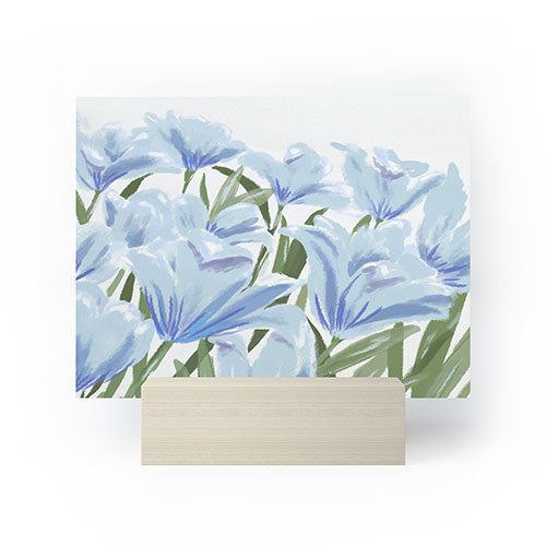 DENY Designs blue blooms Mini Art Print