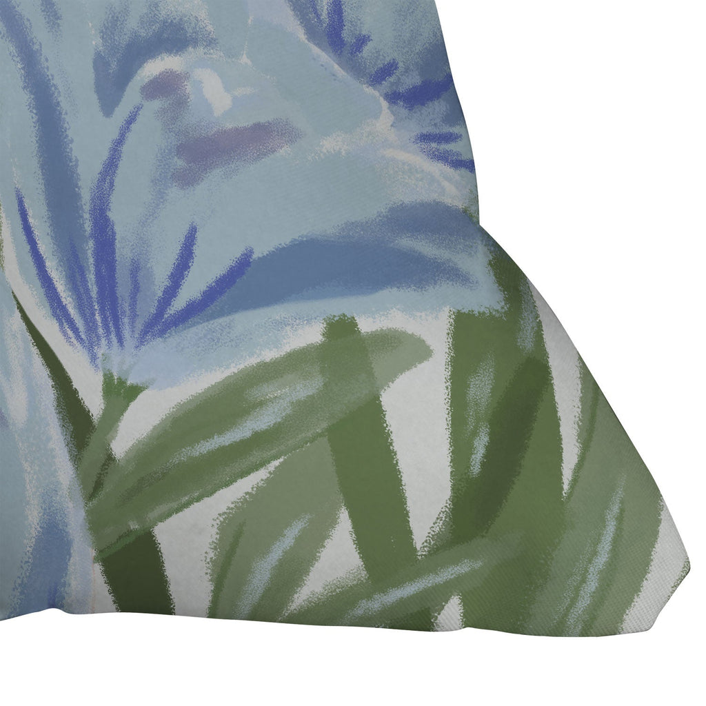 DENY Designs blue blooms Outdoor Throw Pillow