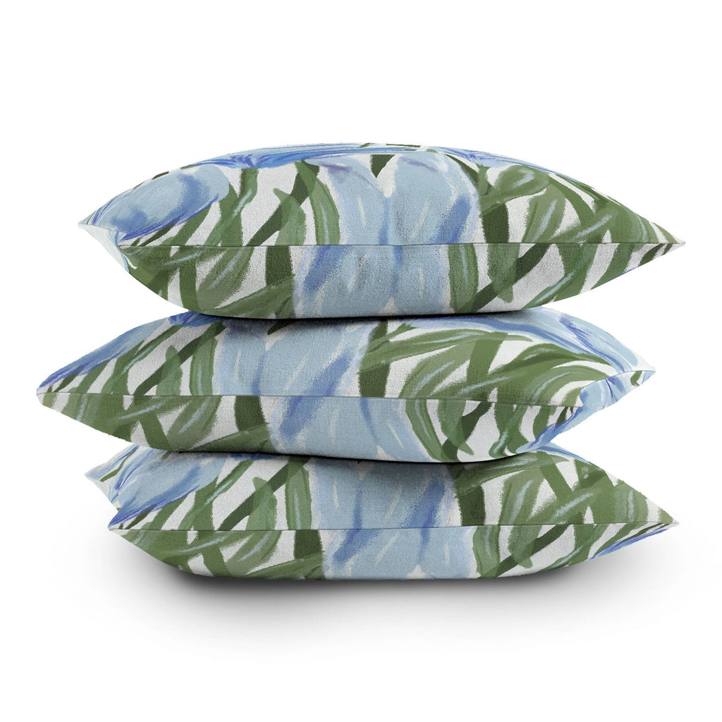 DENY Designs blue blooms Outdoor Throw Pillow
