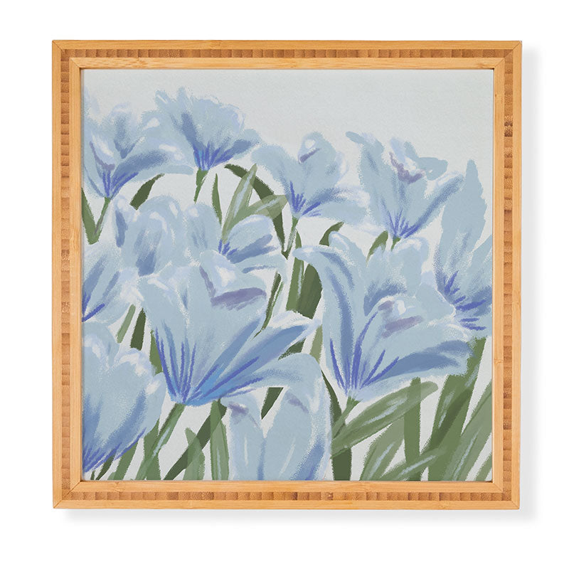 DENY Designs blue blooms Framed Wall Art