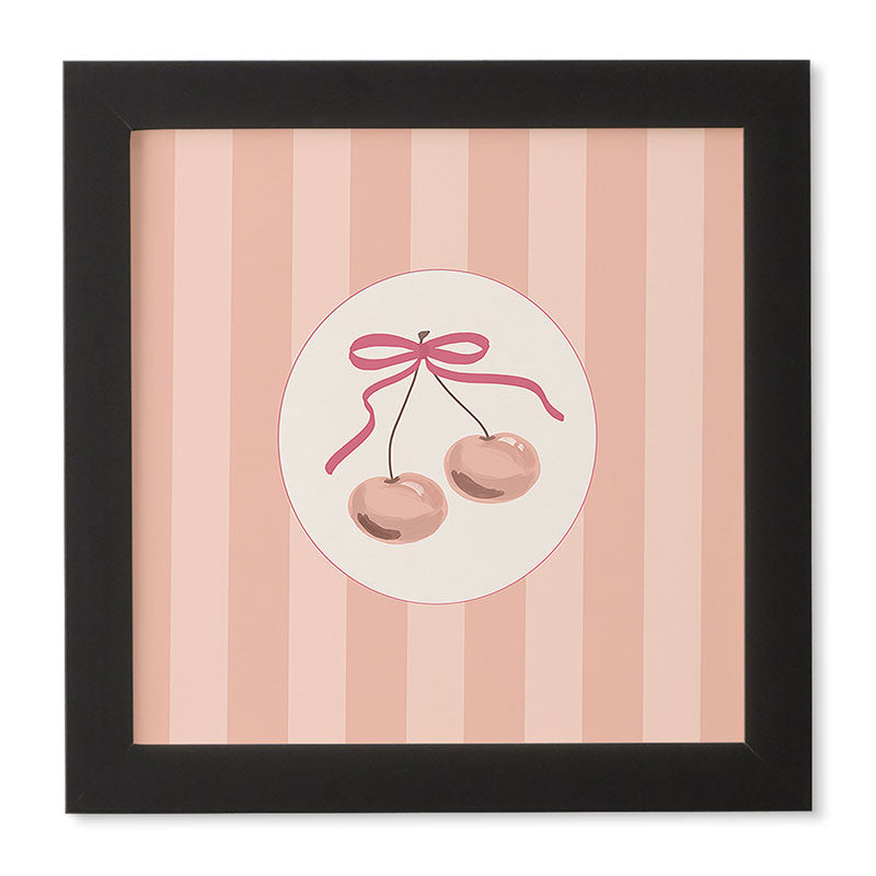 DENY Designs Bow Cherries Framed Wall Art