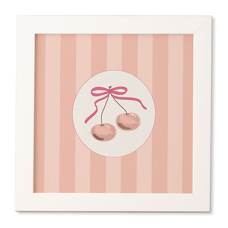DENY Designs Bow Cherries Framed Wall Art