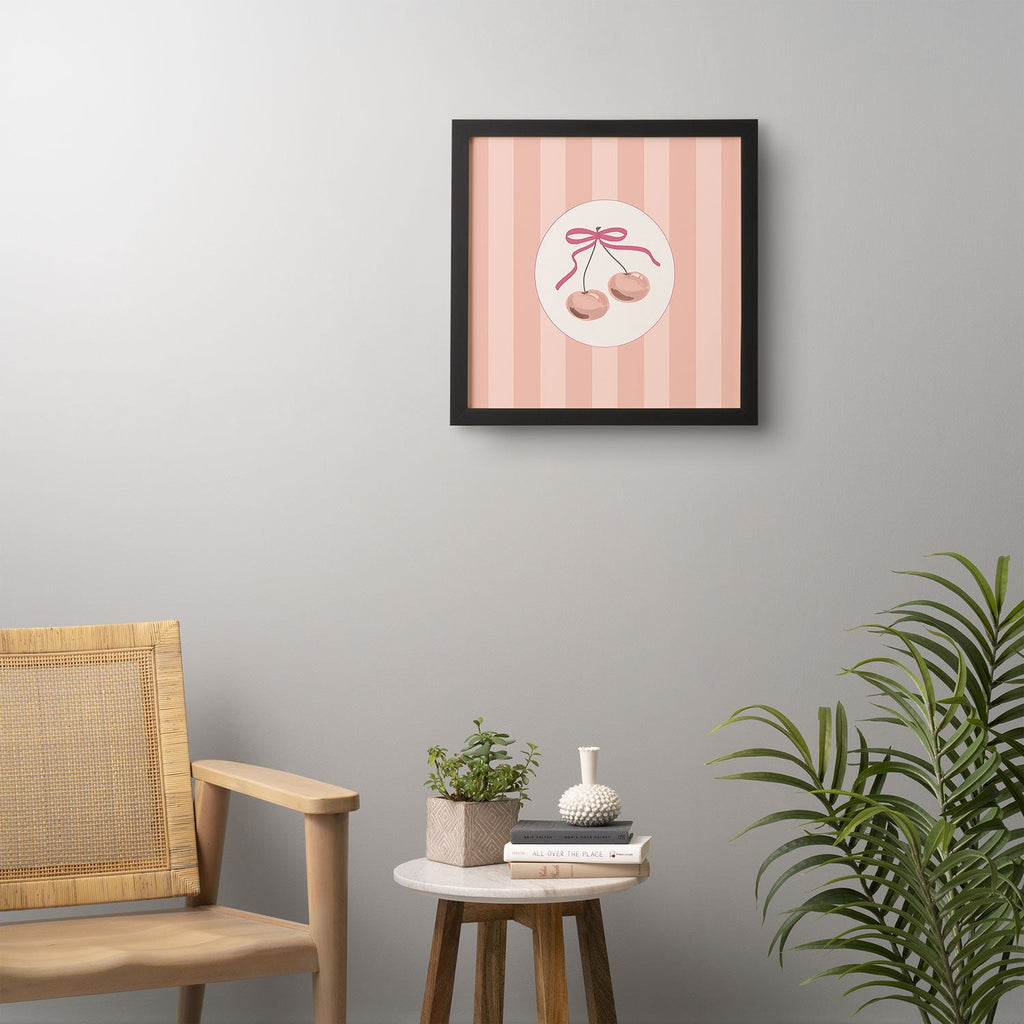DENY Designs Bow Cherries Framed Wall Art