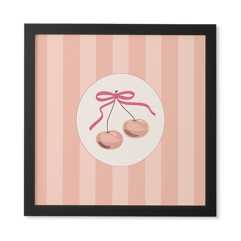 DENY Designs Bow Cherries Framed Wall Art