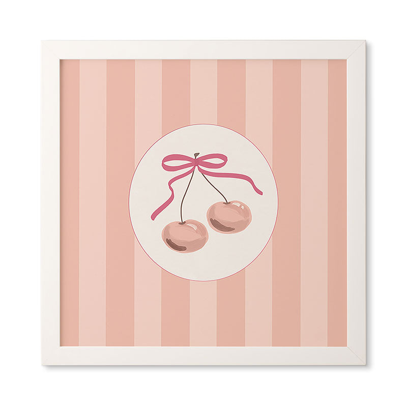 DENY Designs Bow Cherries Framed Wall Art