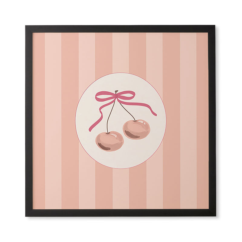 DENY Designs Bow Cherries Framed Wall Art