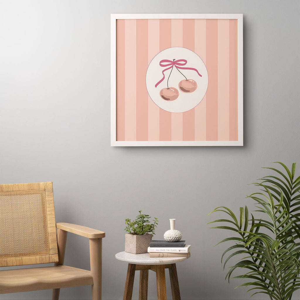 DENY Designs Bow Cherries Framed Wall Art