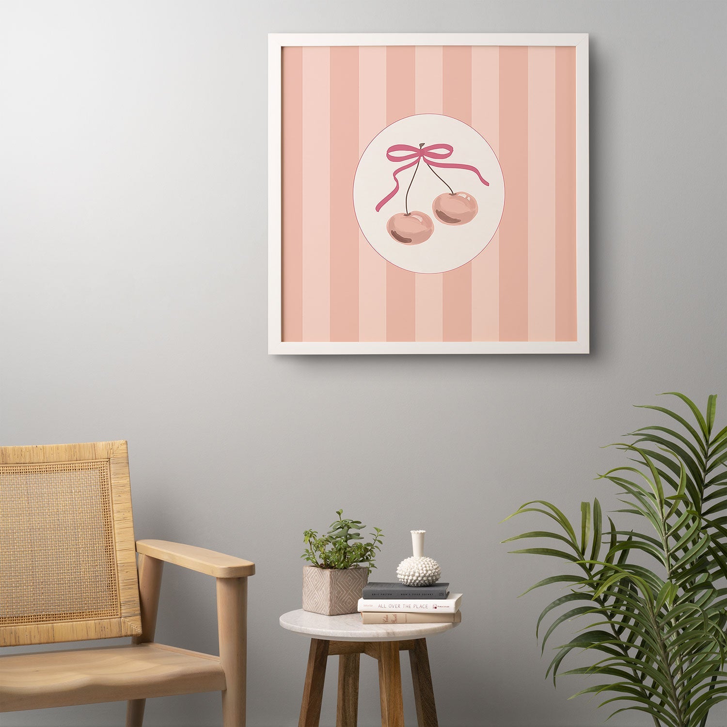 DENY Designs Bow Cherries Framed Wall Art