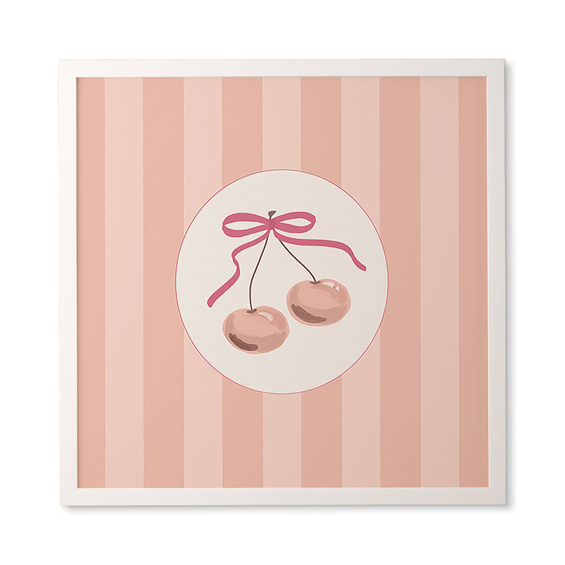 DENY Designs Bow Cherries Framed Wall Art