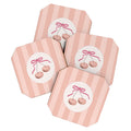DENY Designs Bow Cherries Coaster Set