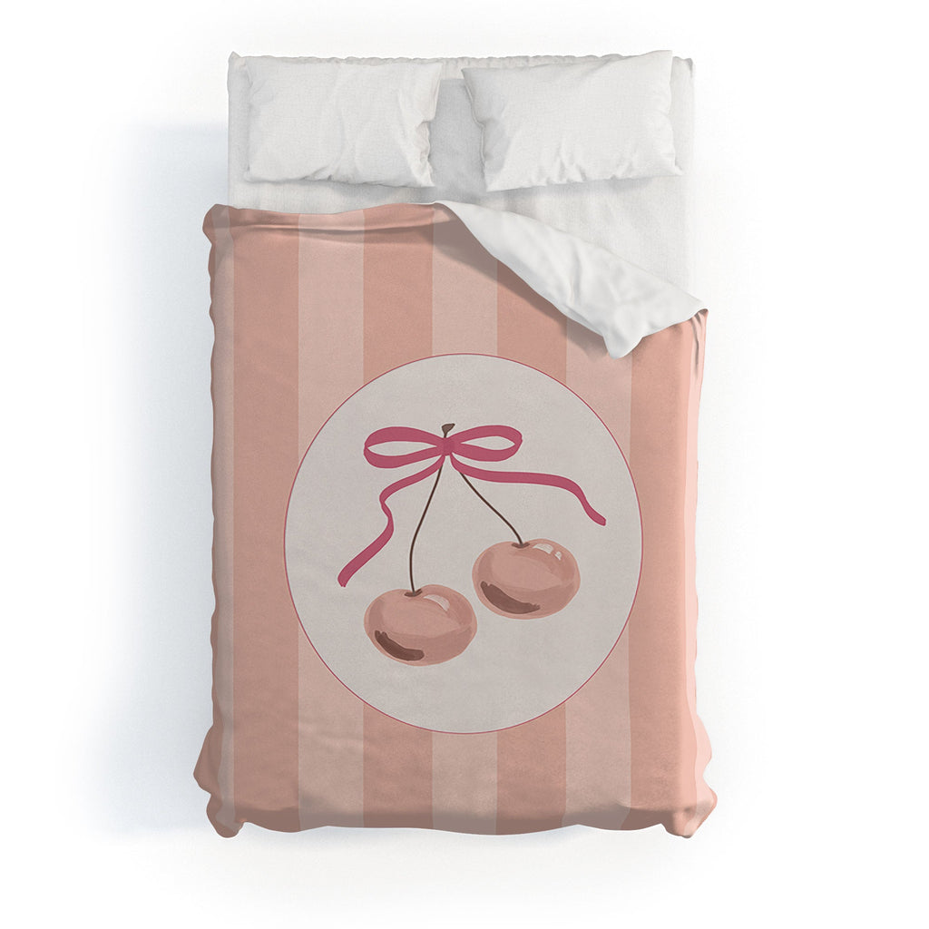 DENY Designs Bow Cherries Duvet Cover