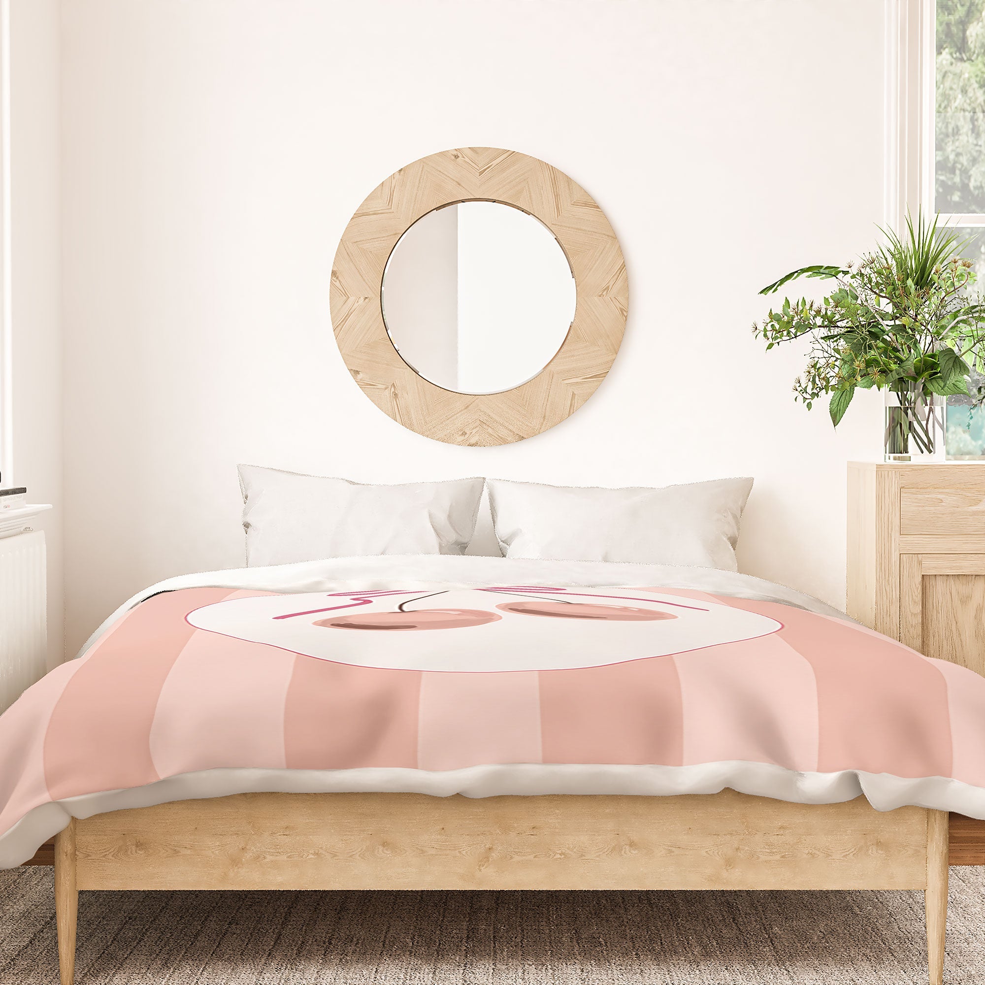 DENY Designs Bow Cherries Duvet Cover