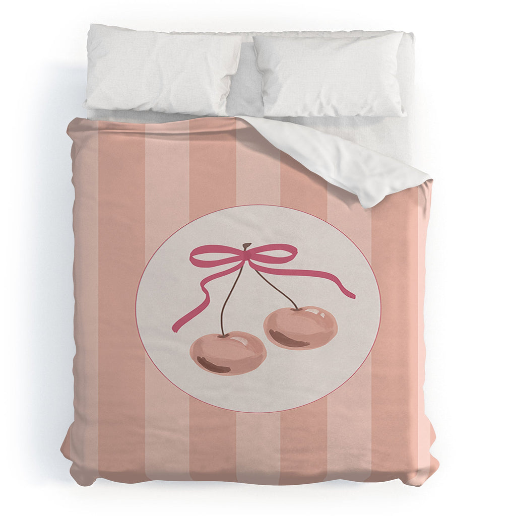 DENY Designs Bow Cherries Duvet Cover