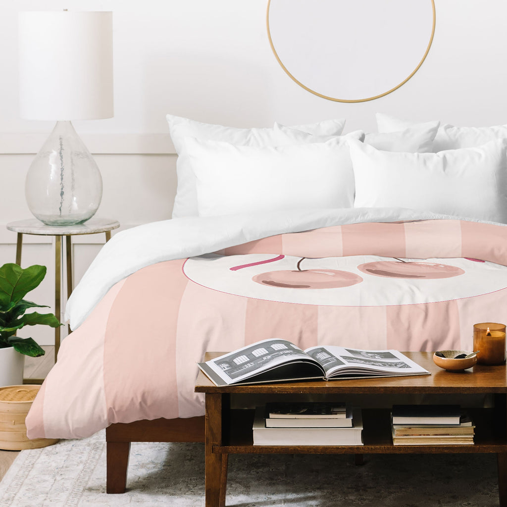 DENY Designs Bow Cherries Duvet Cover