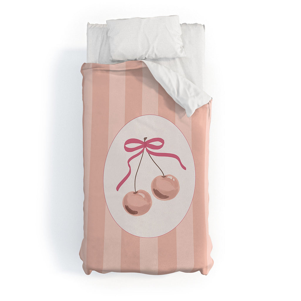 DENY Designs Bow Cherries Duvet Cover