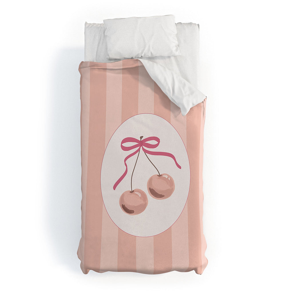 DENY Designs Bow Cherries Duvet Cover