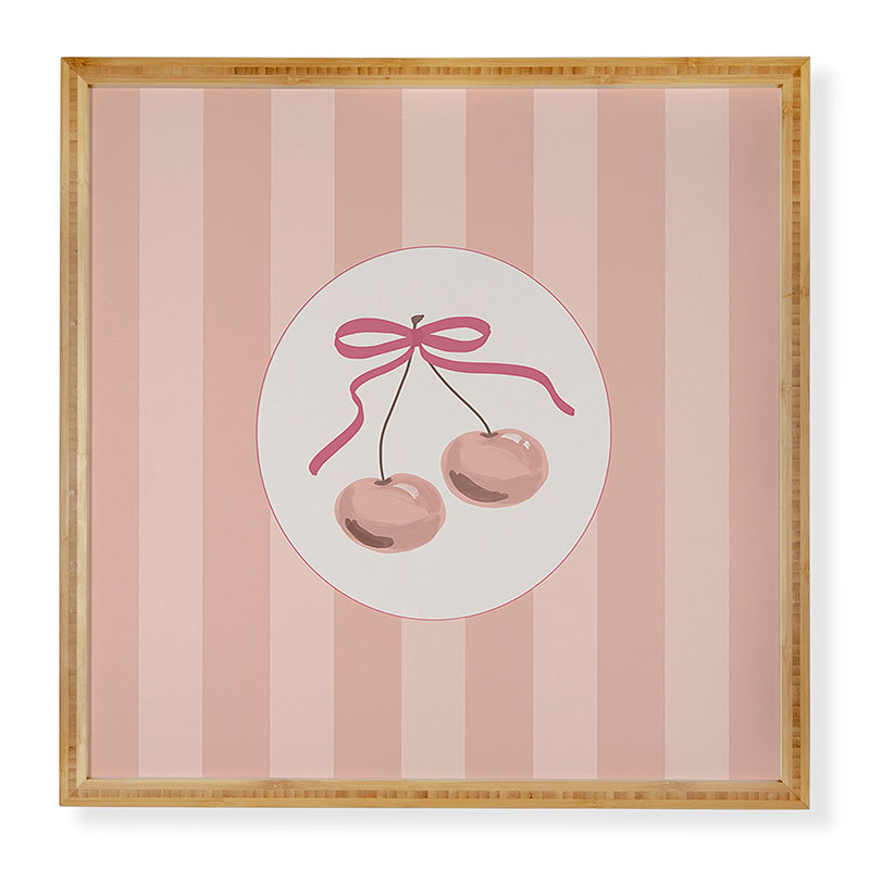 DENY Designs Bow Cherries Framed Wall Art