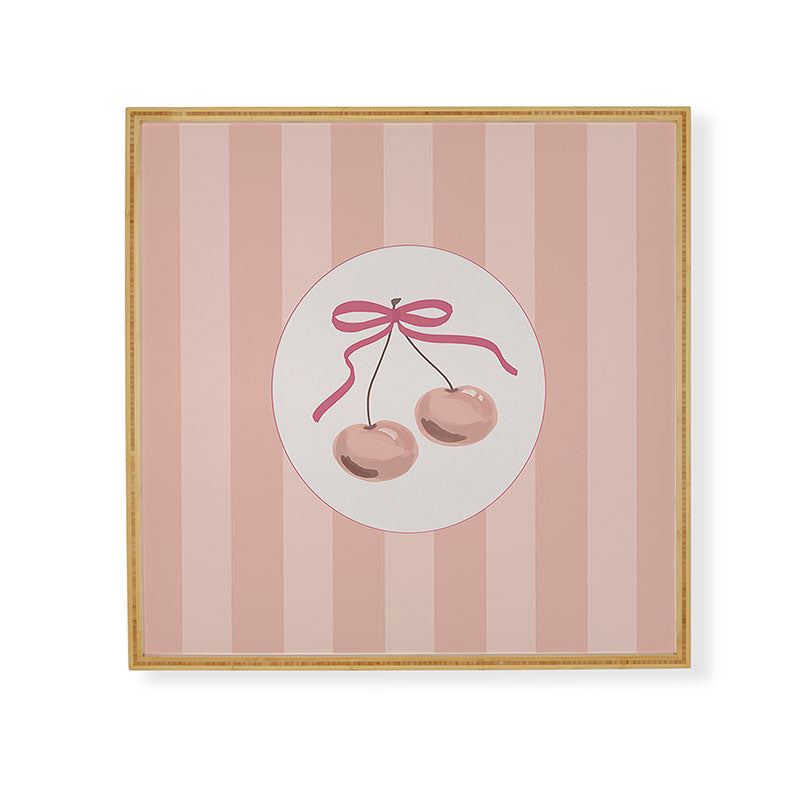DENY Designs Bow Cherries Framed Wall Art