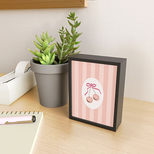 DENY Designs Bow Cherries Framed Mini Art Print