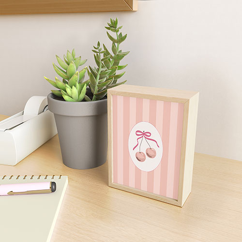 DENY Designs Bow Cherries Framed Mini Art Print