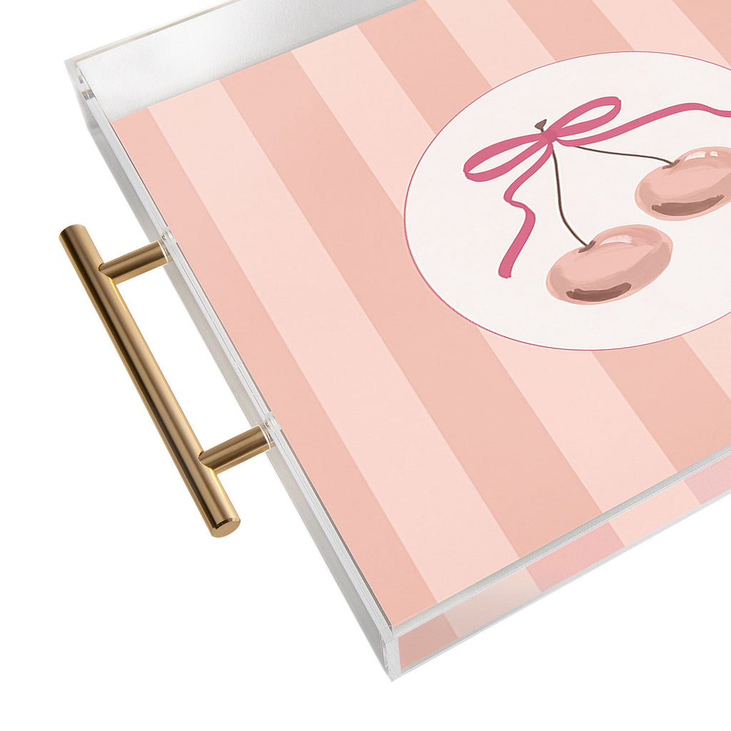 DENY Designs Bow Cherries Acrylic Tray