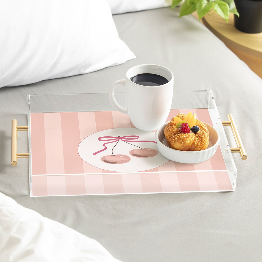 DENY Designs Bow Cherries Acrylic Tray